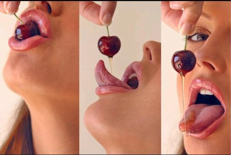 Девушка с вишней