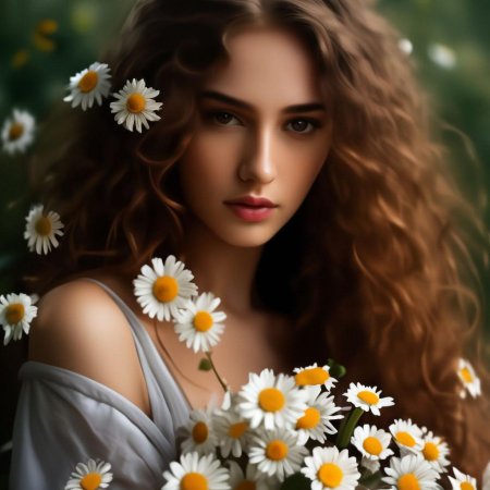 Девушка с ромашкой