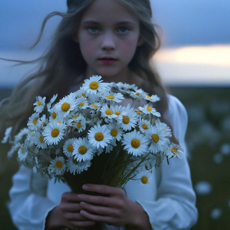 Девушка с ромашкой