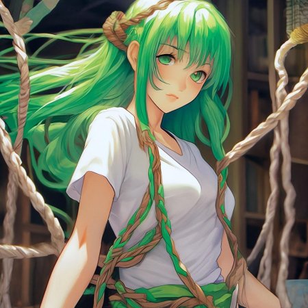 Аниме девочка с зелеными волосами