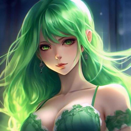 Girl with green hair