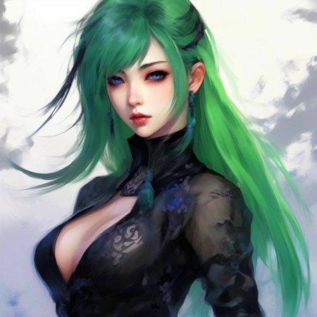 Девушка с зелёными волосами