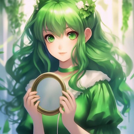 Аниме девочка с зелеными волосами