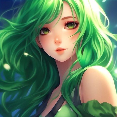 Девочка с зелеными волосами