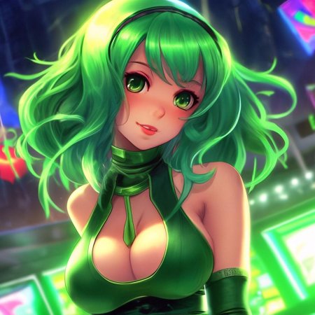 Аниме девушка с зелеными волосами