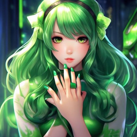 Девочка с зелеными волосами