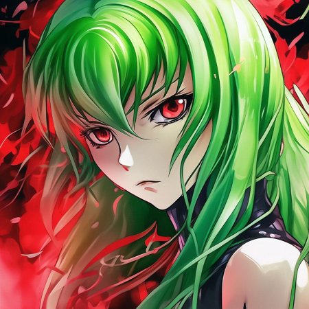 Девушка с зелёными волосами