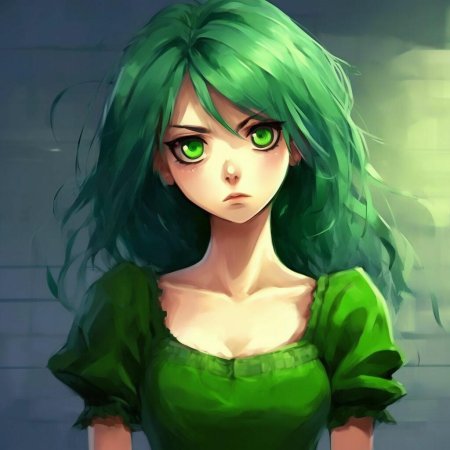 Девочка с зелеными волосами