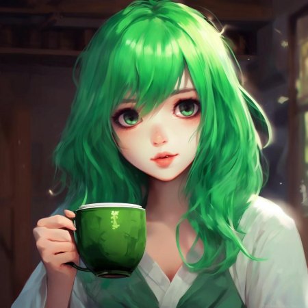 Девочка с зелеными волосами