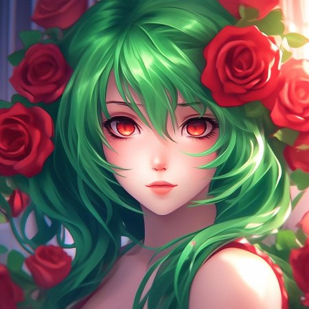 Аниме девушка с зелеными глазами