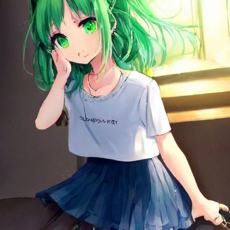 Девушка с зелеными волосами