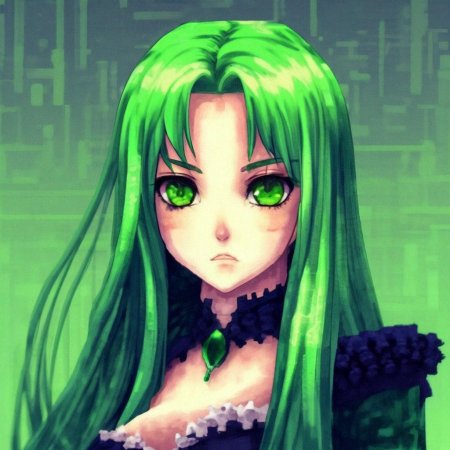 Девушка с зелеными волосами