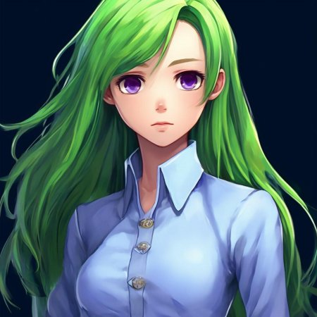 Девушка с зелёными волосами