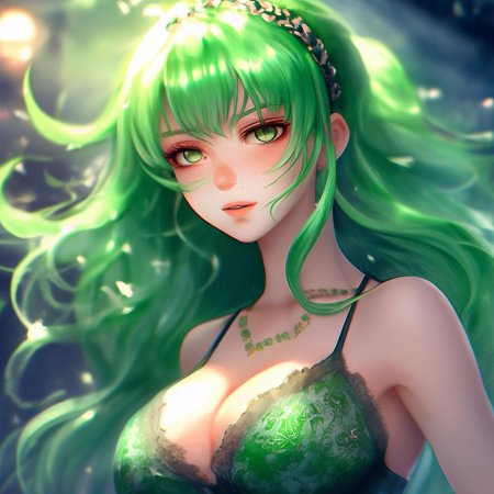 Девушка с зелеными волосами