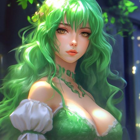 Девушка с зелеными волосами