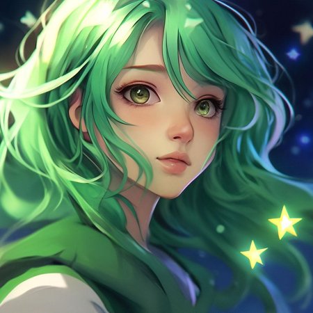 Девочка с зелеными волосами