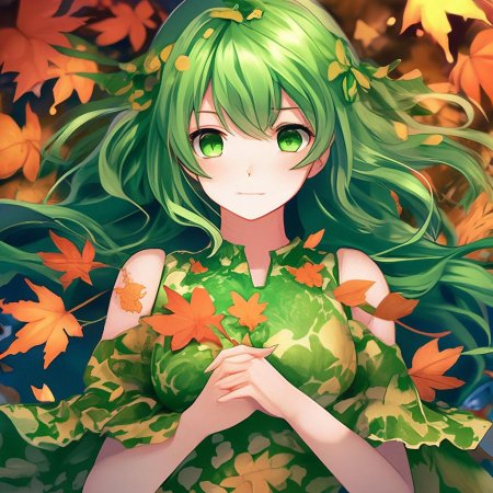 Девушка с зелеными волосами