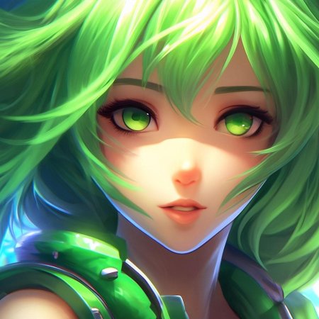 Аниме девочка с зелеными волосами