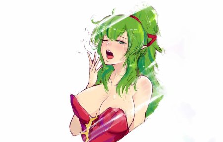 Девушка с зелеными волосами tits