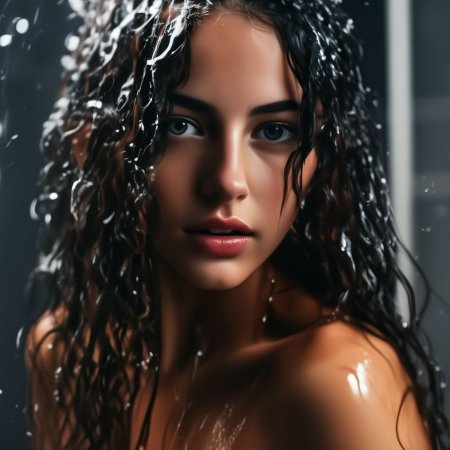 Красивая девушка под душем