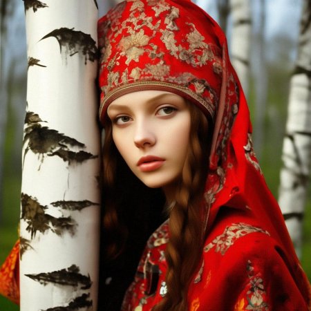 Девушка в русском народном сарафане