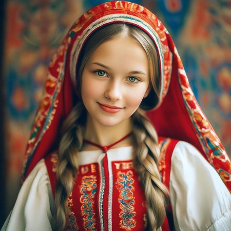 Русская девушка в национальном костюме