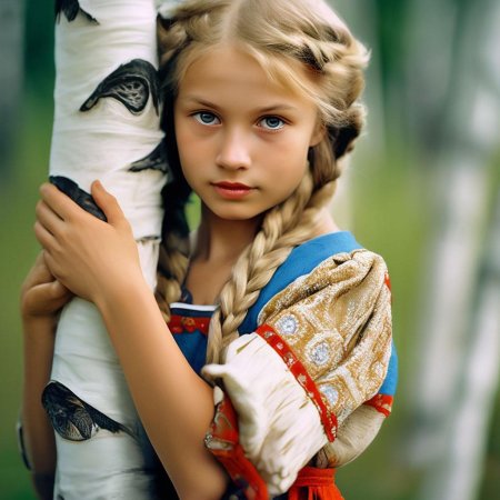 Русская девушка с косой