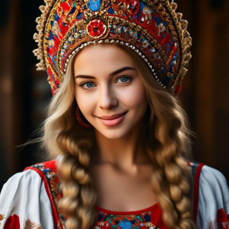 Русская девушка в кокошнике