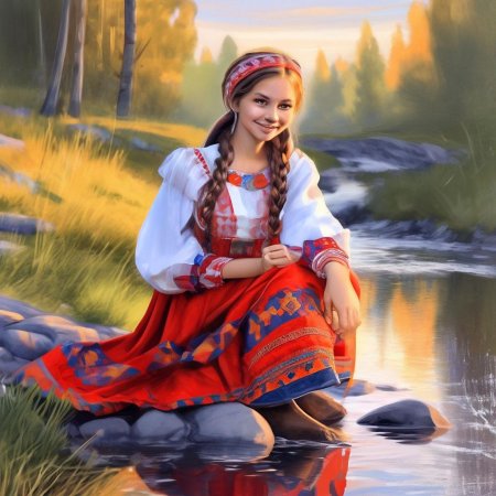 Девушка в народном костюме