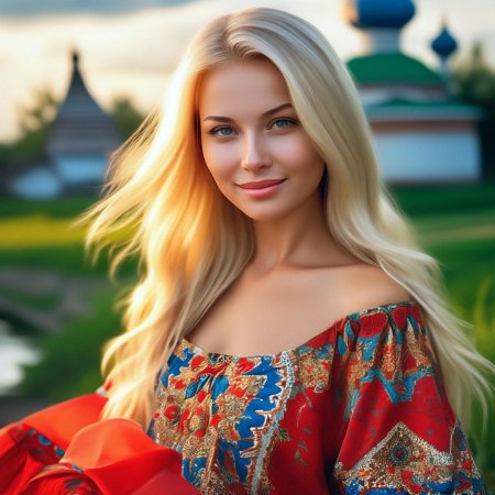 Красивая девушка в сарафане