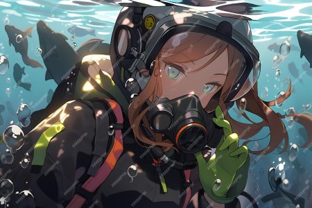 Девушка водолаз