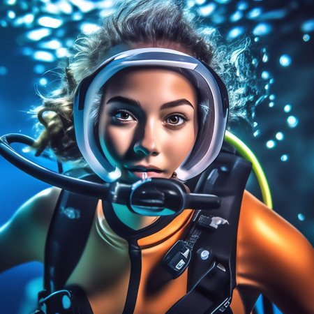 Девушка в акваланге