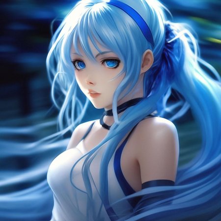 Девушка с голубыми волосами