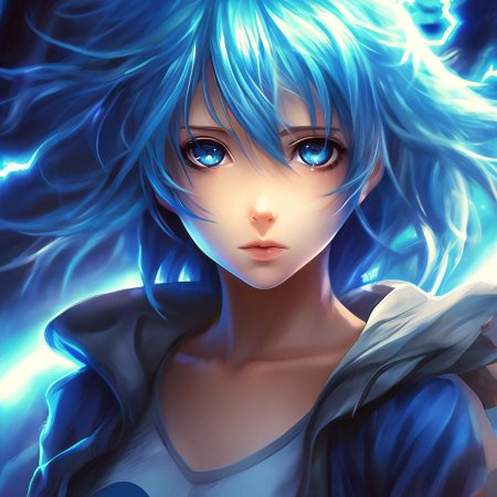 Аниме персонажи с голубыми волосами