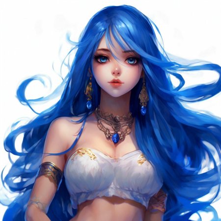 Девушка с голубыми волосами арт