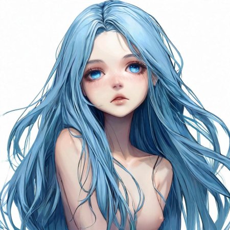 Девочка с синими волосами аниме