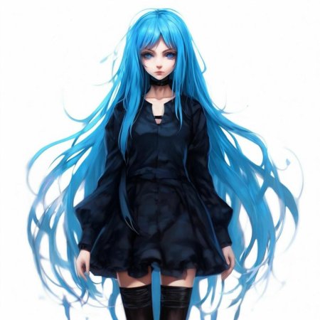 Синие волосы аниме