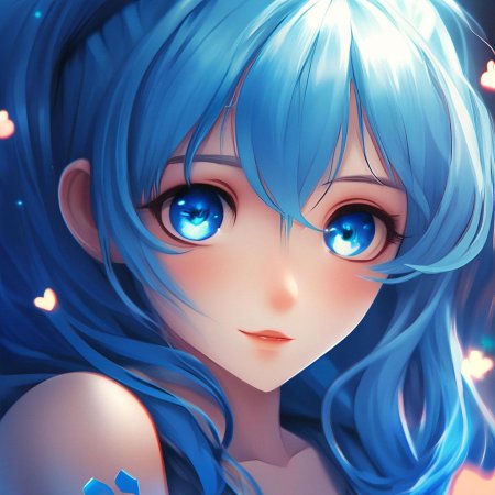 Девочка с голубыми волосами аниме