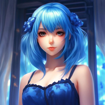 Персонажи с голубыми волосами