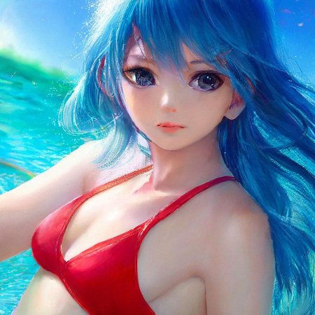 Аниме девочка в купальнике