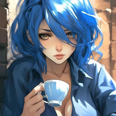 Синеволосая девушка