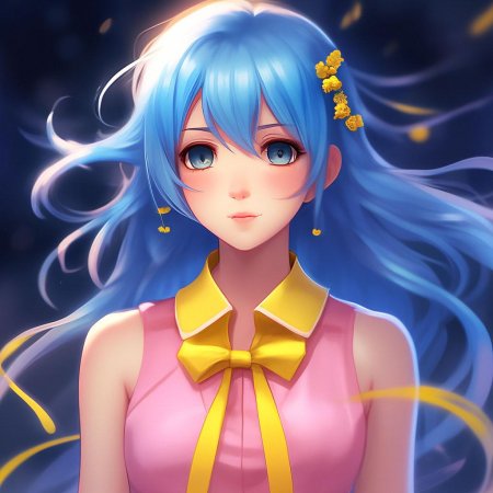 Девочка с синими волосами