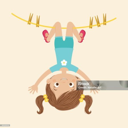 Девочка вверх ногами