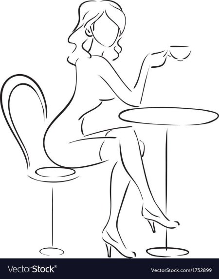 Набросок силуэта девушки