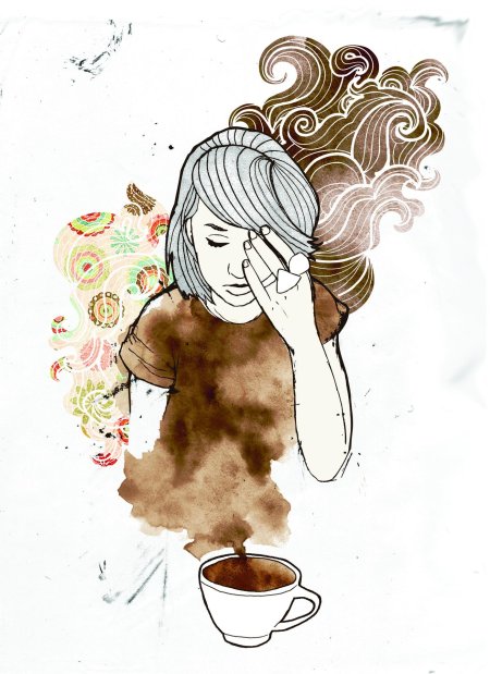 Кофейная девушка иллюстрация