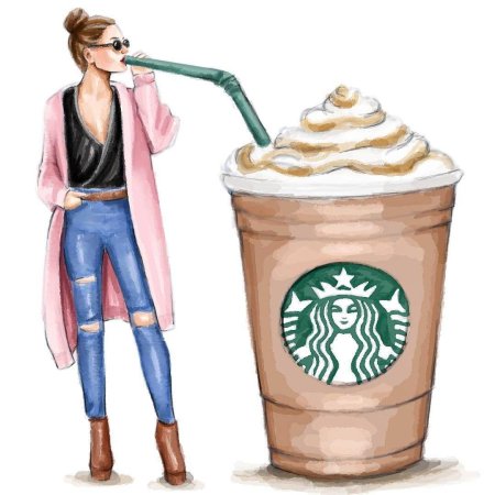Скетчинг кофе Старбакс