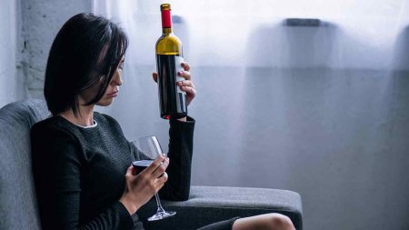 Женщина с бутылкой