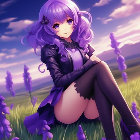 Аниме девочка фиолетовая
