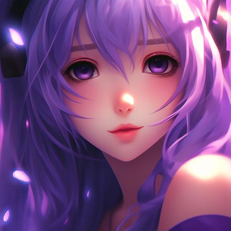 Аниме девушка фиолетовая