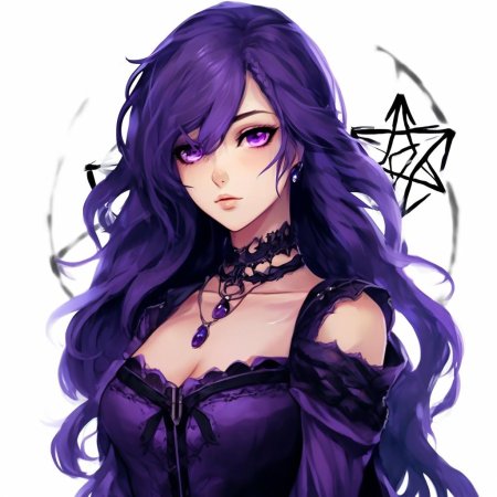 Аниме девушка фиолетовая